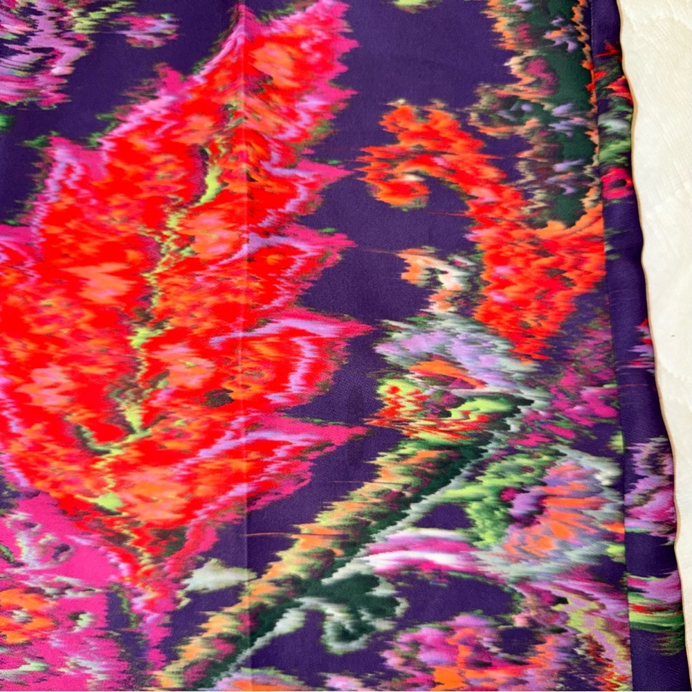 H&M Statement Wide‎ Leg Pants Floral Paisley Print Size 8 - Picture 6 of 7
